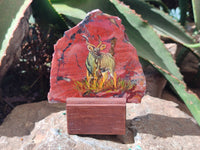 Hand Made Kudu Decoupage on Red Jasper Stone Slabs - sold per item - From South Africa