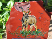 Hand Made Kudu Decoupage on Red Jasper Stone Slabs - sold per item - From South Africa