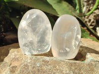 Polished Girasol Pearl Quartz Standing Free Forms x 6 From Ambatondrazaka, Madagascar