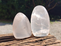 Polished Girasol Pearl Quartz Standing Free Forms x 6 From Ambatondrazaka, Madagascar