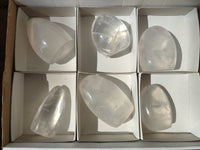 Polished Girasol Pearl Quartz Standing Free Forms x 6 From Ambatondrazaka, Madagascar