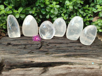 Polished Girasol Pearl Quartz Standing Free Forms x 6 From Ambatondrazaka, Madagascar