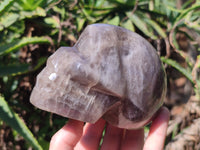 Hand Made Smokey Quartz Skull Carvings x 2 From Madagascar