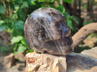 Hand Made Smokey Quartz Skull Carvings x 2 From Madagascar