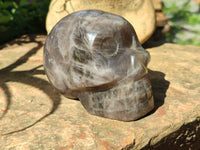 Hand Made Smokey Quartz Skull Carvings x 2 From Madagascar