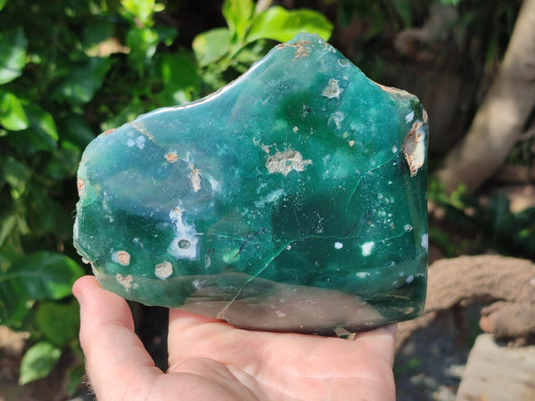 Polished On One Side Emerald Mtorolite x 2 From Mutorashanga, Zimbabwe