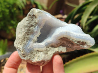 Natural Blue Lace Agate Geode Specimens x 6 From Malawi