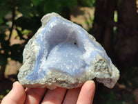 Natural Blue Lace Agate Geode Specimens x 6 From Malawi