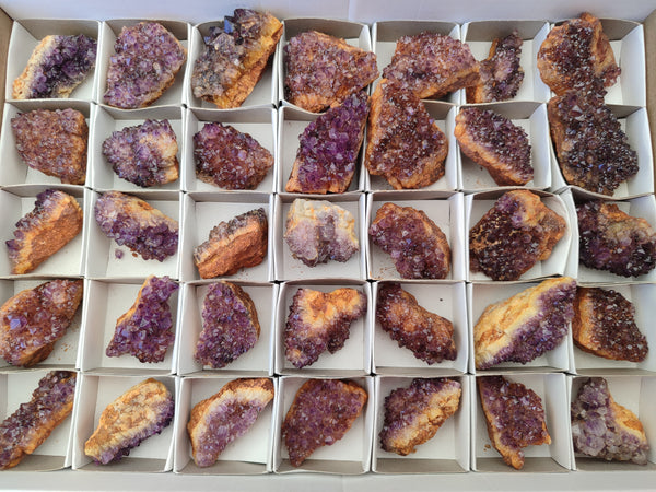 Natural Amethystos Amethyst Clusters x 35 From Kwaggafontein, South Africa