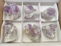 Natural Jacaranda Amethyst Quartz Clusters x 6 from Mumbwa, Zambia