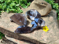 Natural Smokey Quartz Crystal Specimens x 4 From Zomba, Malawi