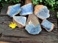 Natural Blue Dumortierite Cobbed Specimens x 6 From Mozambique