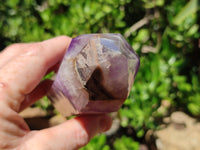 Polished Chevron Amethyst Points x 2 From Madagascar