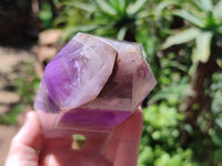 Polished Chevron Amethyst Points x 2 From Madagascar