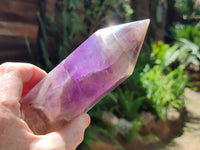 Polished Chevron Amethyst Points x 2 From Madagascar