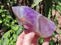 Polished Chevron Amethyst Points x 2 From Madagascar