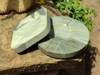 Polished Butter Jade Ashtrays x 2 From South Africa