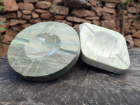 Polished Butter Jade Ashtrays x 2 From South Africa