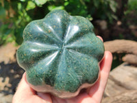 Hand Made Stone Pumpkin Carvings x 2 From Zimbabwe