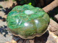 Hand Made Stone Pumpkin Carvings x 2 From Zimbabwe