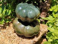 Hand Made Stone Pumpkin Carvings x 2 From Zimbabwe