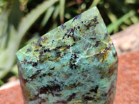 Polished Chrysocolla / African Turquoise Points x 4 From South Africa