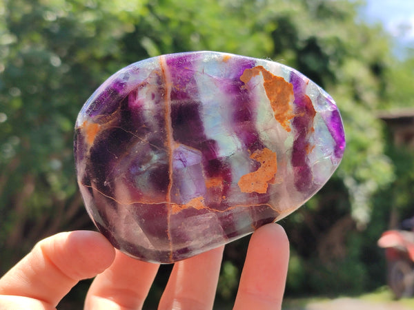 Polished Watermelon Fluorite Free Forms x 6 From Namibia