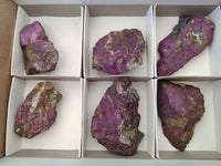 Natural Metallic Purpurite Cobbed Specimens x 6 From Erongo, Namibia