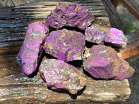 Natural Metallic Purpurite Cobbed Specimens x 6 From Erongo, Namibia