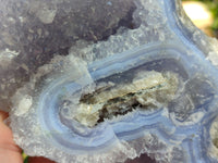 Natural Blue Lace Agate Geode Specimens x 2 From Malawi