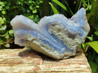 Natural Blue Lace Agate Geode Specimens x 2 From Malawi