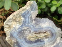 Natural Blue Lace Agate Geode Specimens x 2 From Malawi