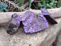 Natural Metallic Purpurite Cobbed Specimens x 3 From Erongo, Namibia