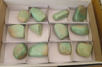 Polished Amazonite Standing Free Forms x 12 From Zimbabwe