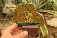 Hand Made Kudu Buck Decoupage on Unakite Stone Slabs - sold per item - From Southern Africa