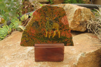 Hand Made Kudu Buck Decoupage on Unakite Stone Slabs - sold per item - From Southern Africa