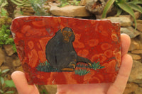 Hand Made Chimpanzee Decoupage on Brecciated Jasper Stone Slabs - Sold Per Item - From South Africa