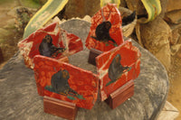 Hand Made Chimpanzee Decoupage on Brecciated Jasper Stone Slabs - Sold Per Item - From South Africa