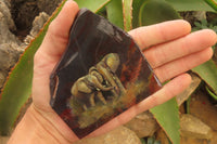 Hand Made Elephant Family Decoupage on Tiger Iron Jasper Stone Slabs - Sold Per Item - From South Africa