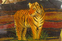 Hand Made Tigers Decoupage on Banded Tiger Iron Jasper Stone Slabs - Sold Per Item - From South Africa