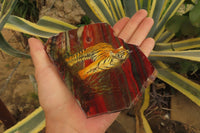 Hand Made Tigers Decoupage on Banded Tiger Iron Jasper Stone Slabs - Sold Per Item - From South Africa