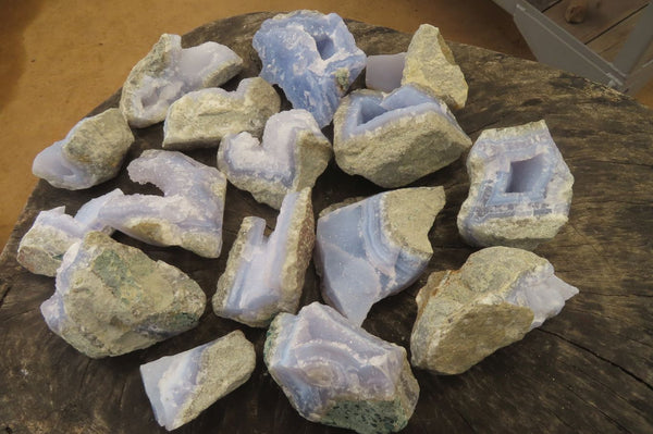 Natural Blue Lace Agate Skeletal Specimens - sold per 5 Kg - from Nsanje, Malawi