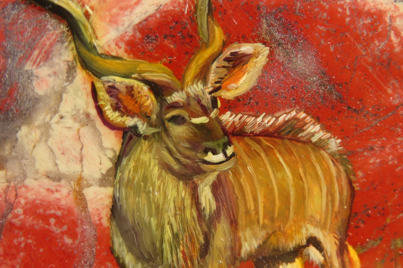 Hand Made African Kudu Buck Decoupage on Brecciated Jasper Stone Slabs - Sold Per Item - From South Africa