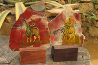 Hand Made African Kudu Buck Decoupage on Brecciated Jasper Stone Slabs - Sold Per Item - From South Africa