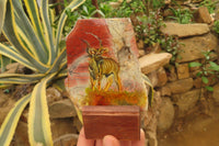 Hand Made African Kudu Buck Decoupage on Brecciated Jasper Stone Slabs - Sold Per Item - From South Africa