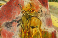 Hand Made African Kudu Buck Decoupage on Brecciated Jasper Stone Slabs - Sold Per Item - From South Africa