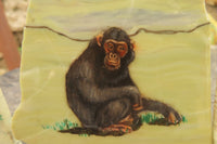 Hand Made Chimpanzee Decoupage on Butter Jade Stone Slabs - sold per item - From South Africa