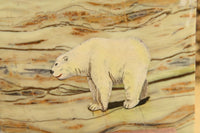 Hand Made Polar Bear Decoupage on Butter Jade Stone Slabs - sold per item - From South Africa