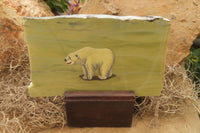 Hand Made Polar Bear Decoupage on Butter Jade Stone Slabs - sold per item - From South Africa