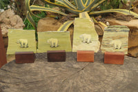 Hand Made Polar Bear Decoupage on Butter Jade Stone Slabs - sold per item - From South Africa